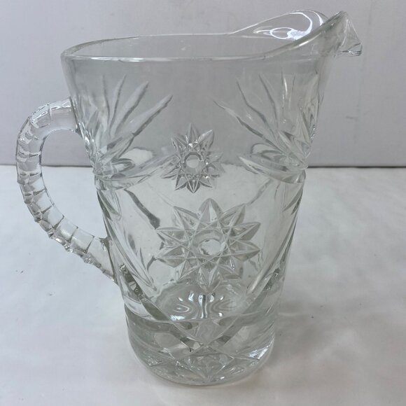 Anchor Hocking Early American Prescut Star of David Glass Pitcher Vintage - Picture 2 of 9